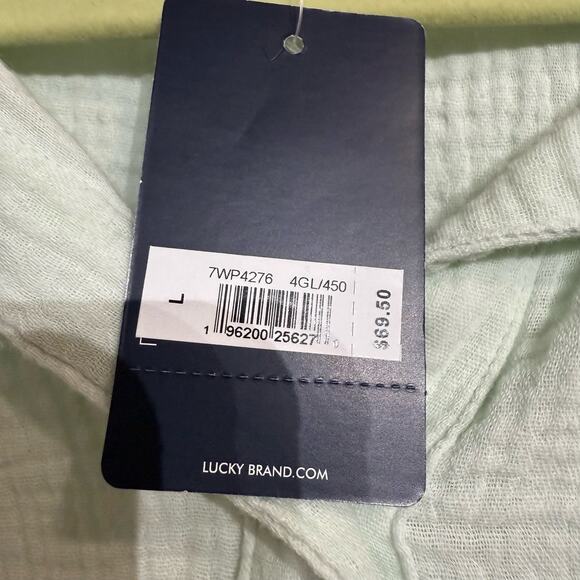 Lucky Brand Light Green Button Down Sz L NWT - Picture 7 of 12